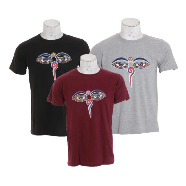 Buddha Eyes Printed Cotton T-shirt 3-In-1 Combo